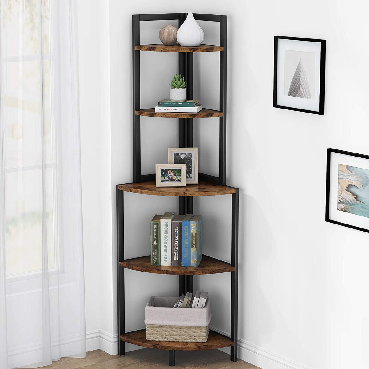 Rustic Corner Shelves