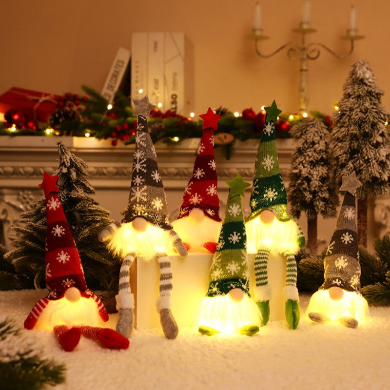 Glowing Knitted Christmas Gnomes