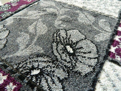 Purple & Silver Flowers Rug