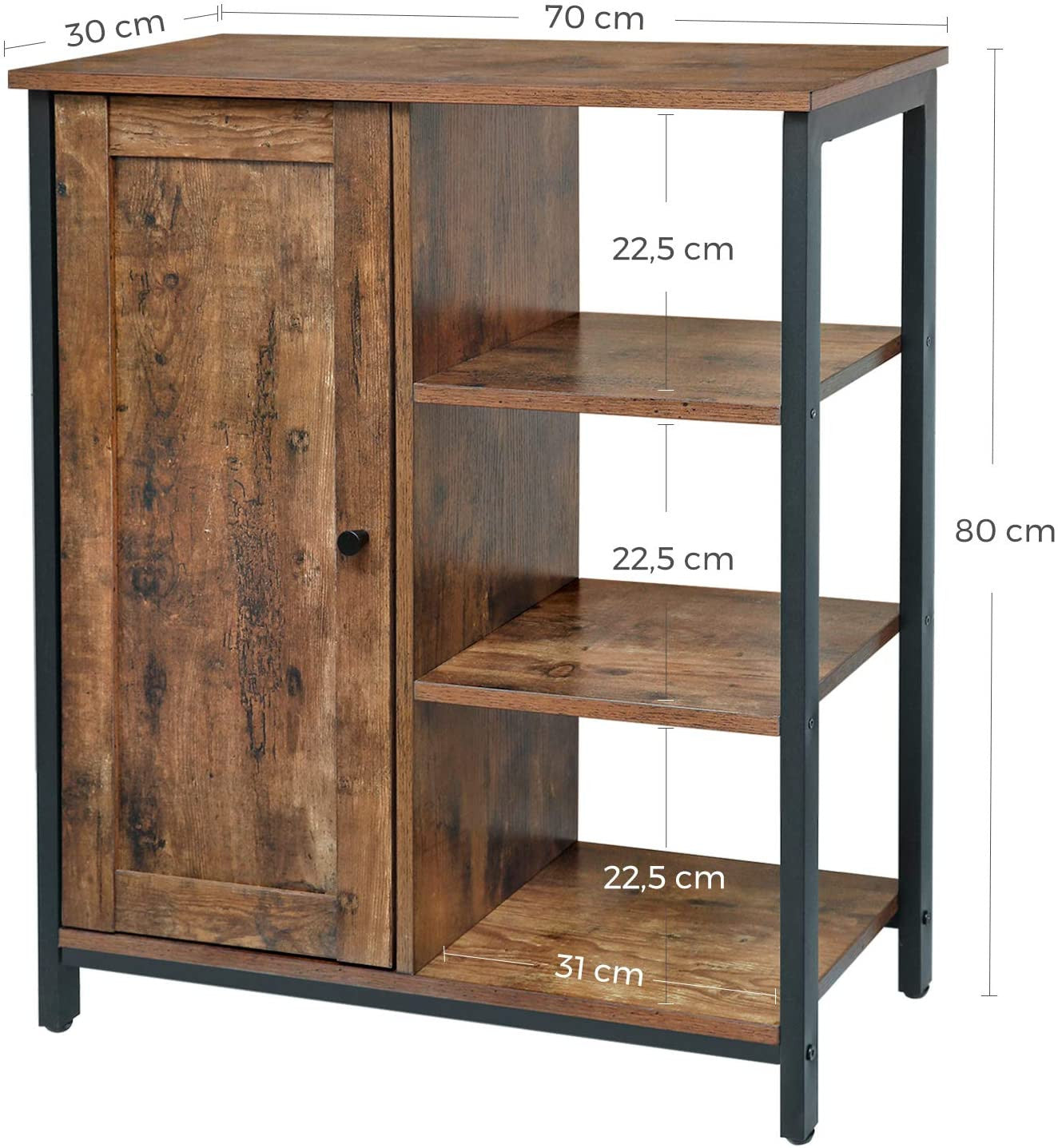 Rustic Brown Industrial Cabinet