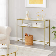 Gold Glass Console Table