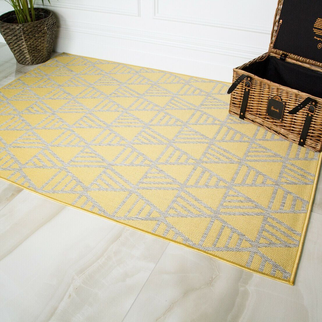 Yellow Flying Diamonds Rug