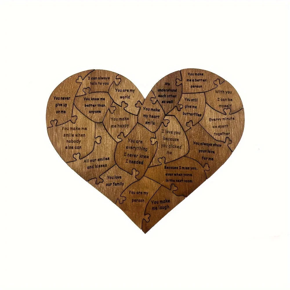 I Love You Wooden Heart Puzzle