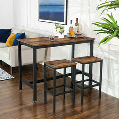 Rustic Bar Table with 2 Matching Bar Stools