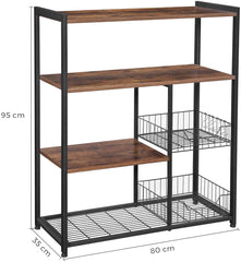 Rustic Brown Industrial Kitchen Rack