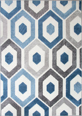 Blue Repeat Honeycomb Rug