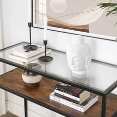 Rustic Glass Console Table