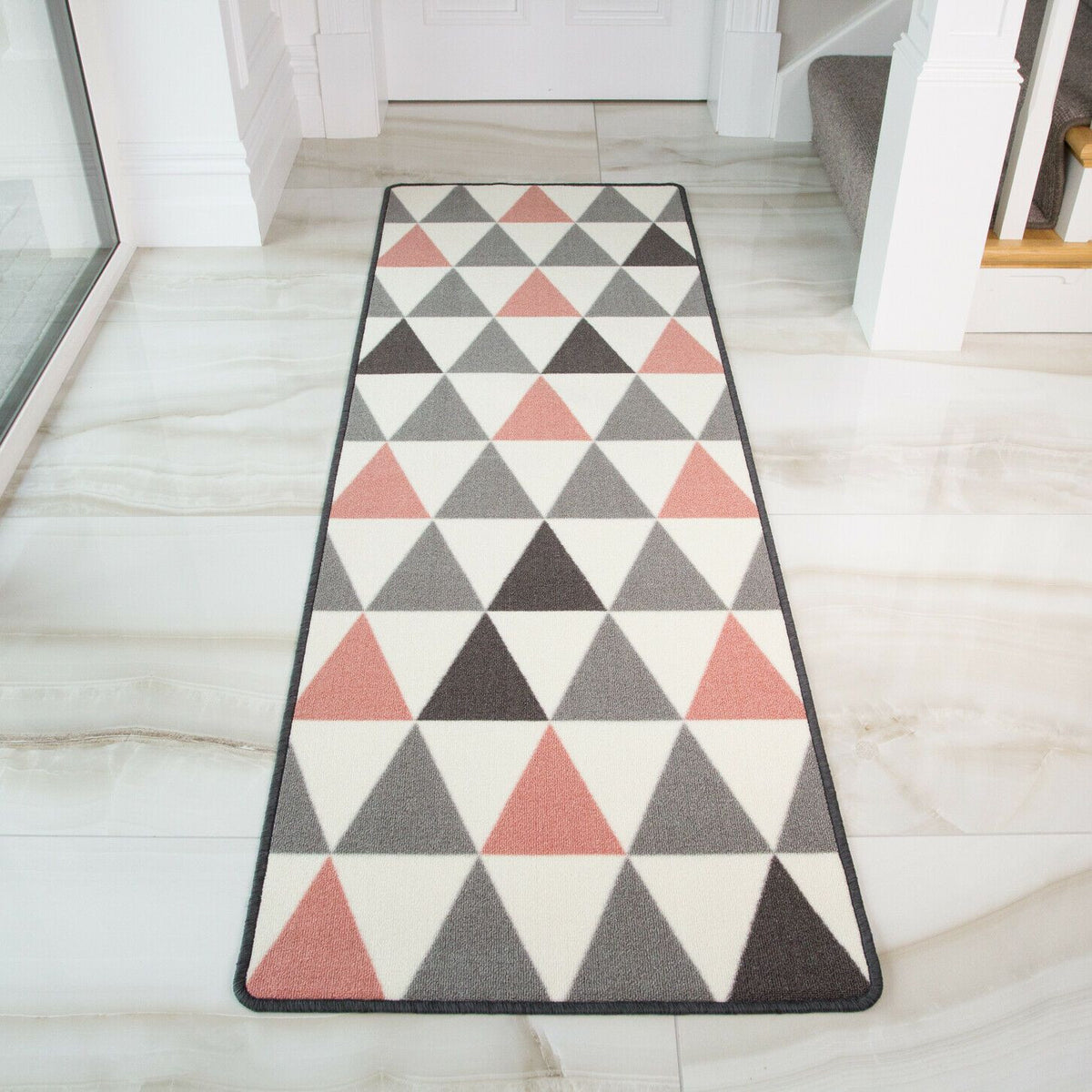 Blush Pink Diamonds Runner Rug