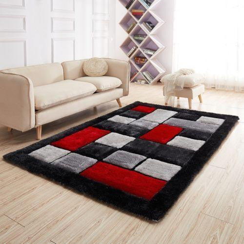 3D Shaggy Coloured Square Rug