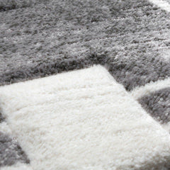 Mottled Grey & Black Lined Rug