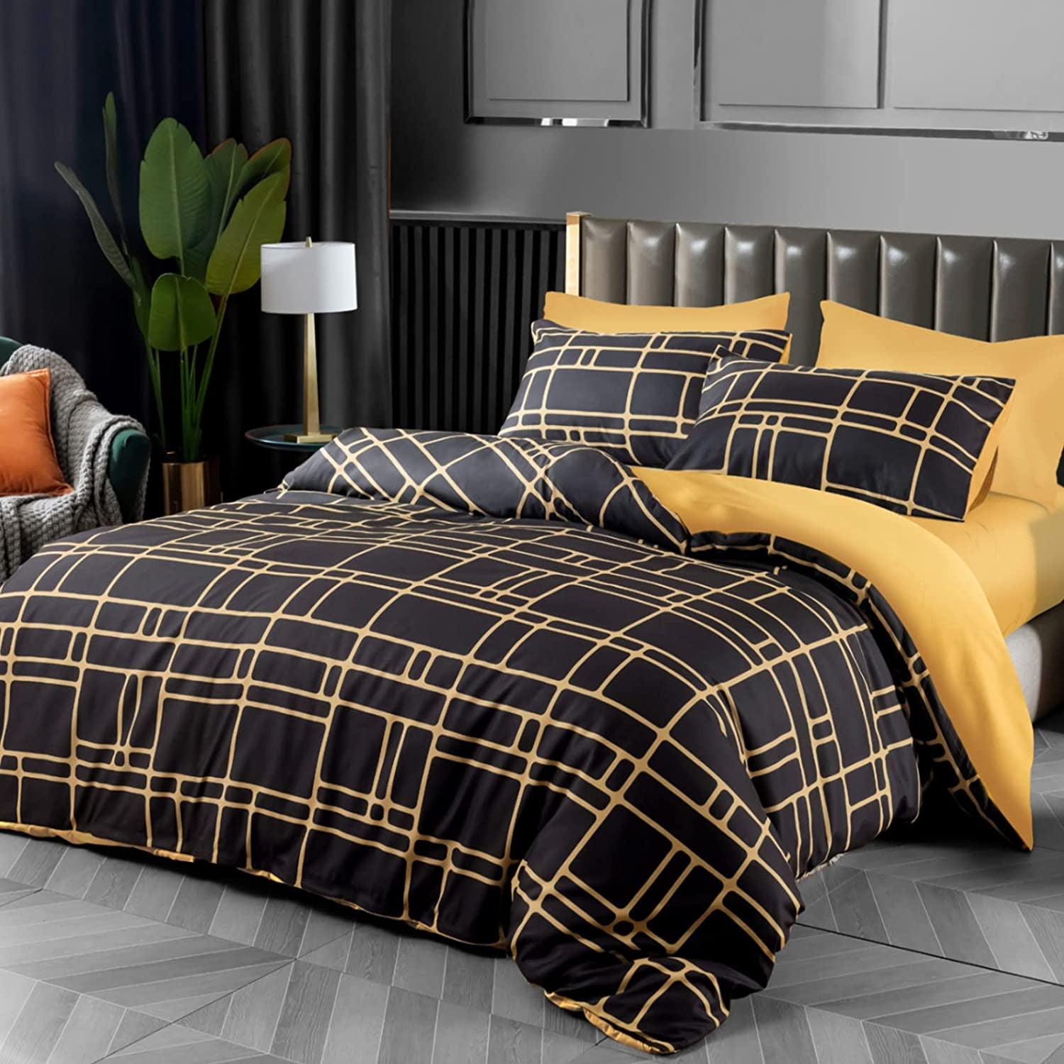 Reversible Geo Square Duvet Set