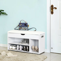 White Shoe Rack Storage Bench