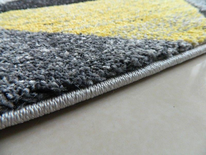 Large Yellow & Silver Triangular Rug