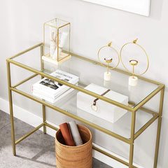 Gold Glass Console Table