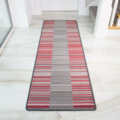 Red Sapporo Lined Runner Rug