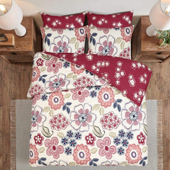 100% Cotton floral Reversible Duvet Set